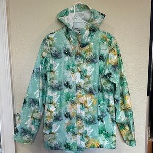 Helly Hansen Floral Green and Yellow rain Jacket